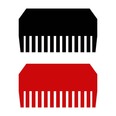 Düz tarak simgeleri kümesi, vektör illüstrasyonu