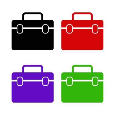 Renklerin Çeşitliliğinde Beyaz Arkaplanda İzole Edilmiş Simge - Evrak Çantası