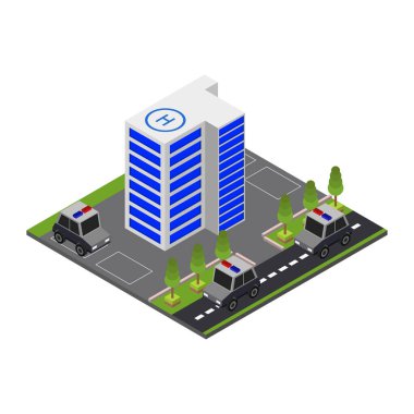 Polis merkezi vektör illüstrasyonu