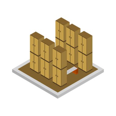 karton kutular ikon izometrik vektörü