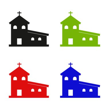 Vektör kilisesi, kilise simgesi tasarım illüstrasyonu         