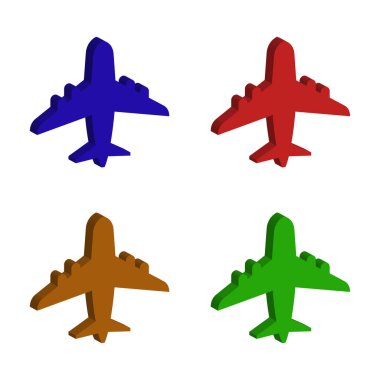 düzlem simgesi vektör çizimi tasarımı 