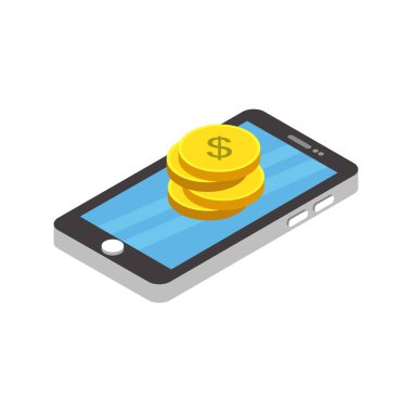 Web ve mobil uygulama tasarımınız için para simgesi vektör çizimi arkaplanı, ok logosu 