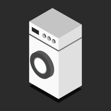 Çamaşır makinesi simgesinin vektör çizimi