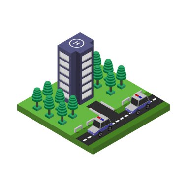 Polis merkezi vektör illüstrasyonu