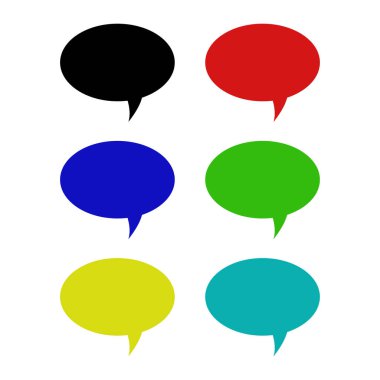 Web ve mobil uygulama tasarımınız için konuşma balonu ikonu vektör illüstrasyon arka planı, ok logosu 