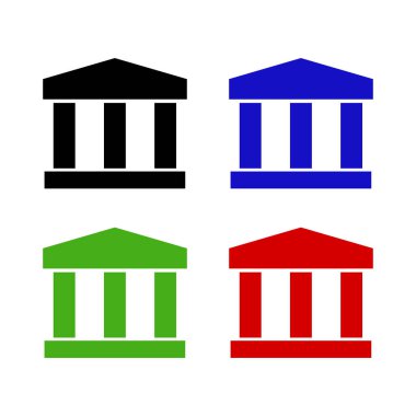 biçimlendirilmiş banka simgesi, vektör illüstrasyonu