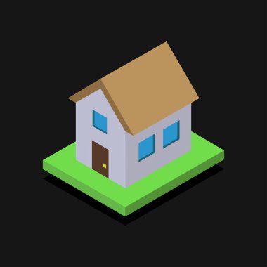 isometric house icon, vector.