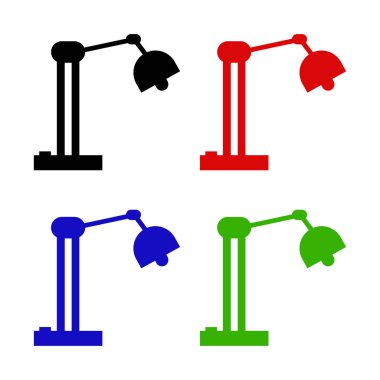 Masa lambası simgeleri beyaz arkaplanda izole edildi