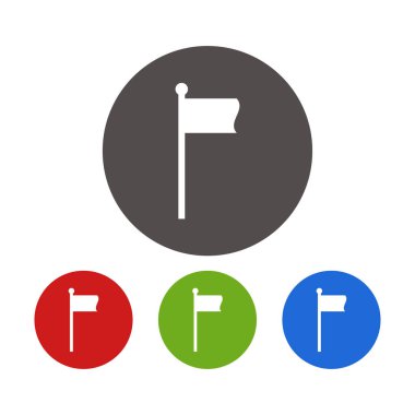 Beyaz arkaplanda izole edilmiş bayrak simgesi vektörü