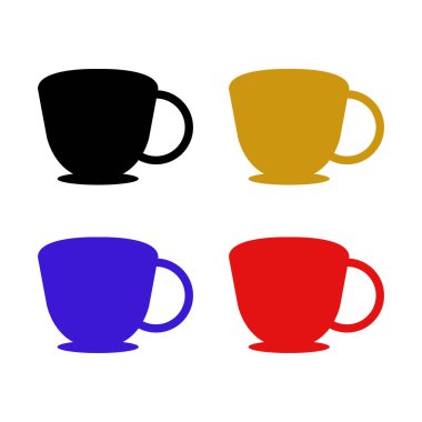 kahve fincanı simgesi seti, vektör illüstrasyonu 