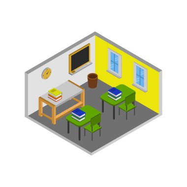okul sınıf vektör illüstrasyonu