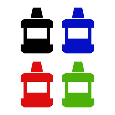 Ağız gargarası şişelerinin renkli simgeleri 