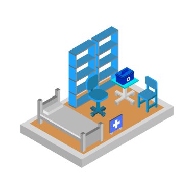 Hastane izometrik vektör tasarımı 