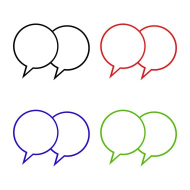 Web ve mobil uygulama tasarımınız için konuşma balonu ikonu vektör illüstrasyon arka planı, ok logosu 