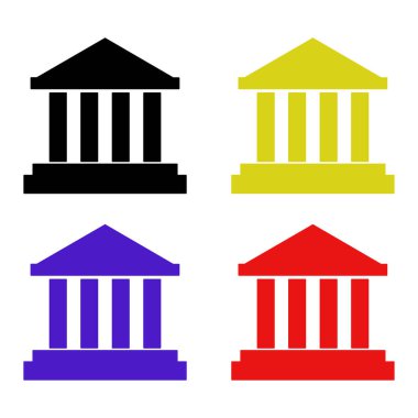 biçimlendirilmiş banka simgesi, vektör illüstrasyonu