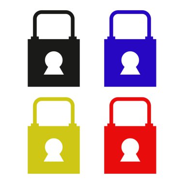 Web ve mobil uygulama tasarımınız için asma kilit ikon vektör resimleme arkaplanı, ok logosu 