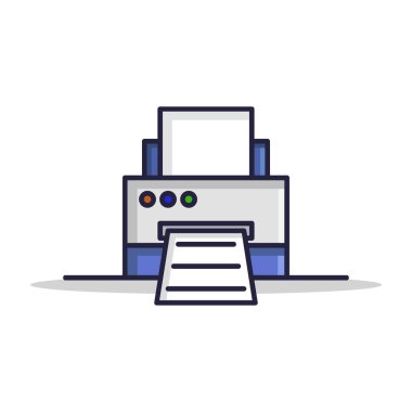 Yazıcı simgesi beyaz arkaplanda izole edildi