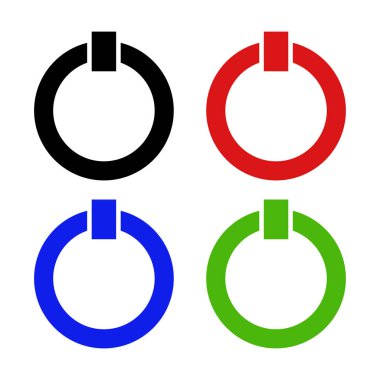 Renkli yuvarlak güç düğmeleri kümesi