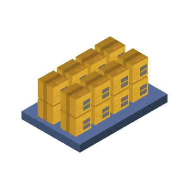 Karton kutularla dolu depo binası