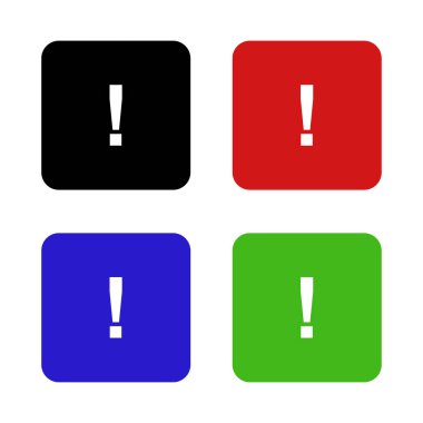 Beyaz arkaplanda ünlem işareti düz simgesi