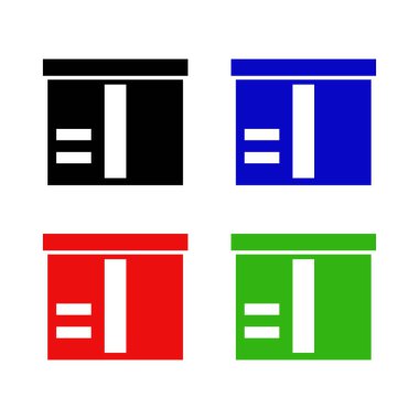 Karton Kutu Simgesi Vektör İllüstrasyonu