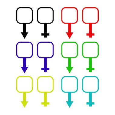 Cinsiyet simgeleri vektör illüstrasyonunu ayarla