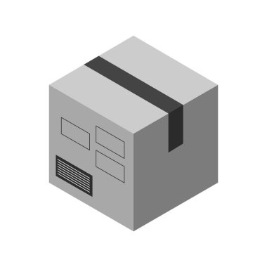 karton kutu, dağıtım simgesi, paket vektör illüstrasyonu 