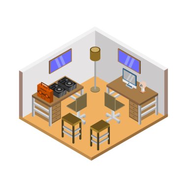 müzik stüdyosu ikon vektör illüstrasyonu