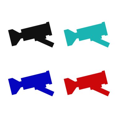 izole edilmiş CCTV kameraları tasarım vektör illüstrasyonu