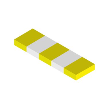 Sarı bariyerin izometrik vektör ikonu tasarımı