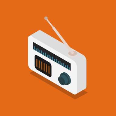 Retro radyo ikonu. vektör illüstrasyonu