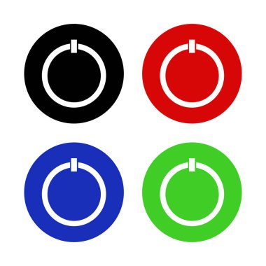 Renkli yuvarlak güç düğmeleri kümesi