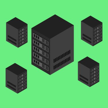 Sunucu vektör resimleme kümesi.