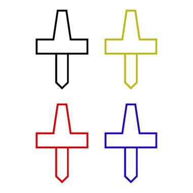 Renkli çizim iğnelerinden oluşan simge seti