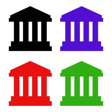 biçimlendirilmiş banka simgesi, vektör illüstrasyonu