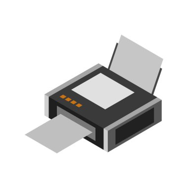 Yazıcı simgesi beyaz arkaplanda izole edildi