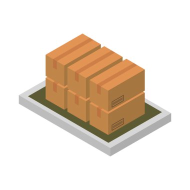 İzometrik simgeli depo kutusu
