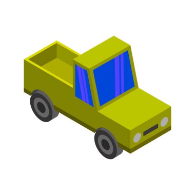 Araba simgesi. İzometrik çizimde araba vektör simgesi web için 