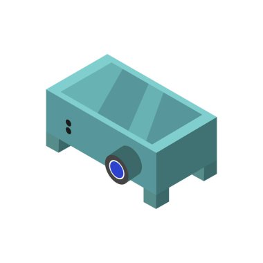 izometrik projektör simgesi, vektör illüstrasyonu