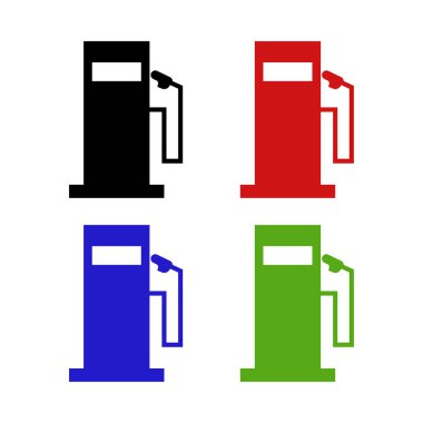 Beyaz arkaplanda benzin istasyonu simgesi