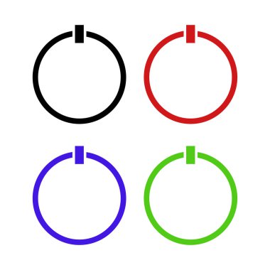 Renkli yuvarlak güç düğmeleri kümesi