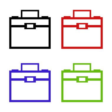 Renklerin Çeşitliliğinde Beyaz Arkaplanda İzole Edilmiş Simge - Evrak Çantası