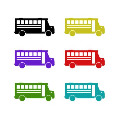 Beyaz arkaplanda okul servisi simgesi vektörü.