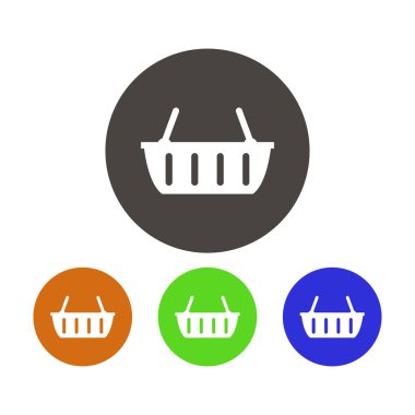 Alışveriş sepeti ikon vektör illüstrasyonu