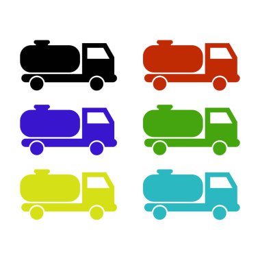 Taşıma ve taşıma simgesinin vektör çizimi. Web için tren ve kamyon stok sembolü koleksiyonu.