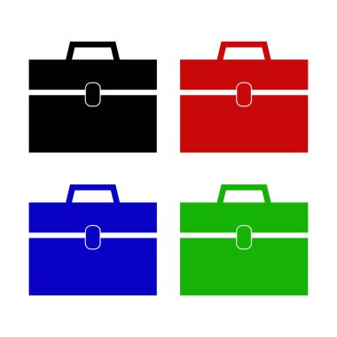 Renklerin Çeşitliliğinde Beyaz Arkaplanda İzole Edilmiş Simge - Evrak Çantası