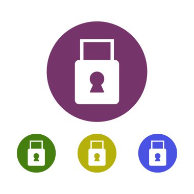 Web ve mobil uygulama tasarımınız için asma kilit ikon vektör resimleme arkaplanı, ok logosu 