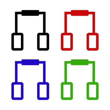 Kulaklık ikonu ayarlandı. düz tasarım biçimi