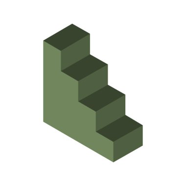 3D iç merdiven. Vektör basamakları koleksiyonu. Arkaplanda iç görüntü için merdiven.